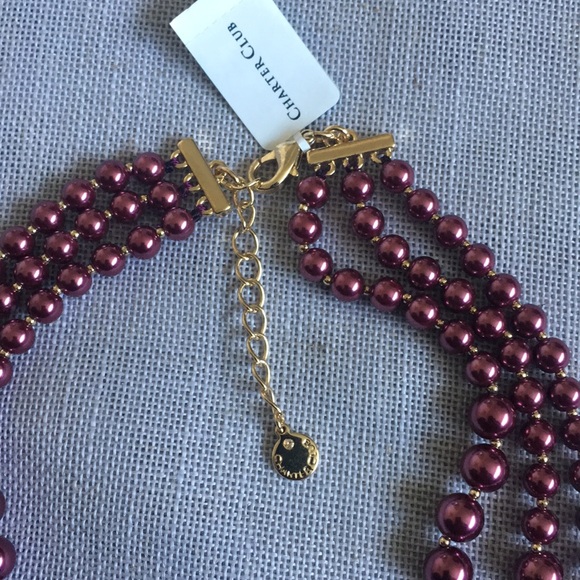 FAUX PEARL THREE-ROW COLLAR NECKLACE - Picture 5 of 7